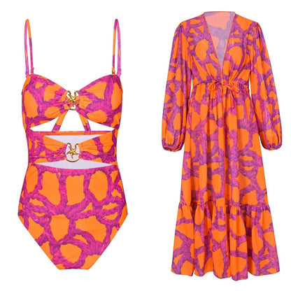 Bikini in Orange and Red with CoverUps